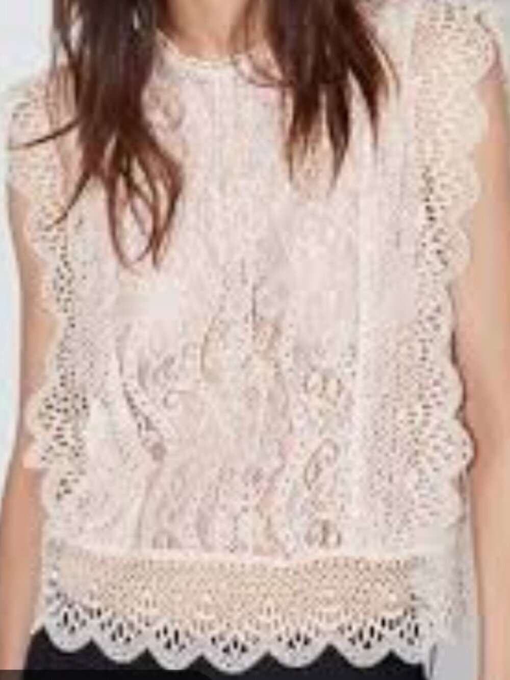 NWT zara off white lace tank SIZE SMALL